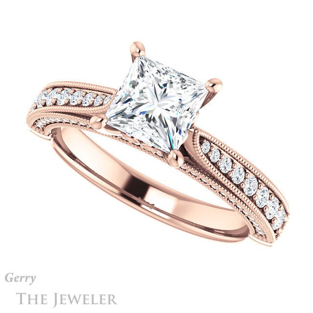 Princess Cut Forever One Moissanite Engagement Ring #GTJ1049-square-fo-r 5 Princess Cut Forever One Moissanite Engagement Ring #GTJ1049-square-fo-r