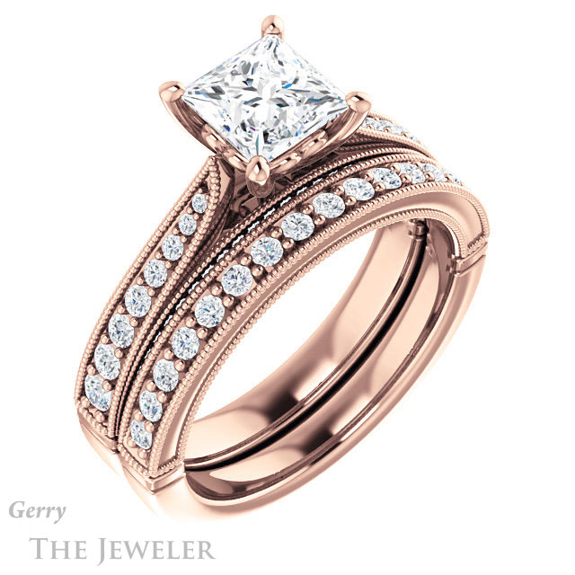 Princess Cut Forever One Moissanite Engagement Ring #GTJ1049-square-fo-r 6 Princess Cut Forever One Moissanite Engagement Ring #GTJ1049-square-fo-r