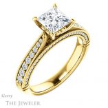 Princess Cut Forever One Moissanite Engagement Ring #GTJ1049-square-fo-y