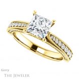 Princess Cut Forever One Moissanite Engagement Ring #GTJ1049-square-fo-y