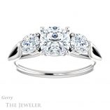 Cushion Cut Forever One Moissanite Engagement Ring #GTJ1050-cushion-fo-w 1 Cushion Cut Forever One Moissanite Engagement Ring #GTJ1050-cushion-fo-w