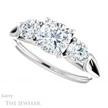 Cushion Cut Forever One Moissanite Engagement Ring #GTJ1050-cushion-fo-w 5 Cushion Cut Forever One Moissanite Engagement Ring #GTJ1050-cushion-fo-w