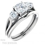 Cushion Cut Forever One Moissanite Engagement Ring #GTJ1050-cushion-fo-w 6 Cushion Cut Forever One Moissanite Engagement Ring #GTJ1050-cushion-fo-w