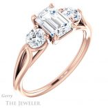 Emerald Cut Forever One Moissanite Engagement Ring #GTJ1050-emerald-fb-r 4 Emerald Cut Forever Brilliant Moissanite Engagement Ring #GTJ1050-emerald-fb-r