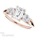 Emerald Cut Forever One Moissanite Engagement Ring #GTJ1050-emerald-fb-r 5 Emerald Cut Forever Brilliant Moissanite Engagement Ring #GTJ1050-emerald-fb-r