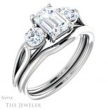 Emerald Cut Forever One Moissanite Engagement Ring #GTJ1050-emerald-fb-w 6 Emerald Cut Forever Brilliant Moissanite Engagement Ring #GTJ1050-emerald-fb-w