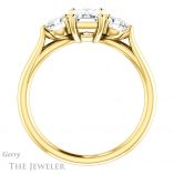 Emerald Cut Forever One Moissanite Engagement Ring #GTJ1050-emerald-fb-y 2 Emerald Cut Forever Brilliant Moissanite Engagement Ring #GTJ1050-emerald-fb-y
