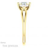 Emerald Cut Forever One Moissanite Engagement Ring #GTJ1050-emerald-fb-y 3 Emerald Cut Forever Brilliant Moissanite Engagement Ring #GTJ1050-emerald-fb-y