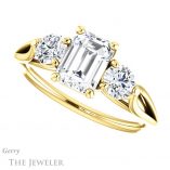 Emerald Cut Forever One Moissanite Engagement Ring #GTJ1050-emerald-fb-y 5 Emerald Cut Forever Brilliant Moissanite Engagement Ring #GTJ1050-emerald-fb-y