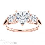 Heart Shaped Forever One Moissanite Engagement Ring #GTJ1050-heart-fb-r 1 Heart Shaped Forever Brilliant Moissanite Engagement Ring #GTJ1050-heart-fb-r