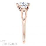Heart Shaped Forever One Moissanite Engagement Ring #GTJ1050-heart-fb-r 3 Heart Shaped Forever Brilliant Moissanite Engagement Ring #GTJ1050-heart-fb-r