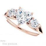 Heart Shaped Forever One Moissanite Engagement Ring #GTJ1050-heart-fb-r 5 Heart Shaped Forever Brilliant Moissanite Engagement Ring #GTJ1050-heart-fb-r