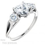 Heart Shaped Forever Brilliant Moissanite Engagement Ring #GTJ1050-heart-fb-w