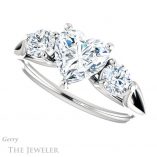 Heart Shaped Forever Brilliant Moissanite Engagement Ring #GTJ1050-heart-fb-w