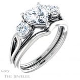 Heart Shaped Forever Brilliant Moissanite Engagement Ring #GTJ1050-heart-fb-w