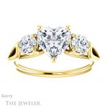 Heart Shaped Forever One Moissanite Engagement Ring #GTJ1050-heart-fb-y 1 Heart Shaped Forever Brilliant Moissanite Engagement Ring #GTJ1050-heart-fb-y