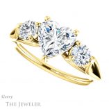 Heart Shaped Forever One Moissanite Engagement Ring #GTJ1050-heart-fb-y 5 Heart Shaped Forever Brilliant Moissanite Engagement Ring #GTJ1050-heart-fb-y