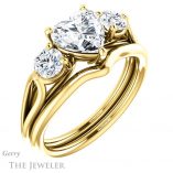 Heart Shaped Forever One Moissanite Engagement Ring #GTJ1050-heart-fb-y 6 Heart Shaped Forever Brilliant Moissanite Engagement Ring #GTJ1050-heart-fb-y