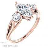 Marquise Cut Forever One Moissanite Engagement Ring #GTJ1050-marquise-fb-r 4 Marquise Cut Forever Brilliant Moissanite Engagement Ring #GTJ1050-marquise-fb-r