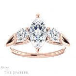 Marquise Cut Forever One Moissanite Engagement Ring #GTJ1050-marquise-fb-r 1 Marquise Cut Forever Brilliant Moissanite Engagement Ring #GTJ1050-marquise-fb-r