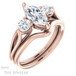 Marquise Cut Forever One Moissanite Engagement Ring #GTJ1050-marquise-fb-r 6 Marquise Cut Forever Brilliant Moissanite Engagement Ring #GTJ1050-marquise-fb-r