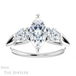 Marquise Cut Forever One Moissanite Engagement Ring #GTJ1050-marquise-fb-w 1 Marquise Cut Forever Brilliant Moissanite Engagement Ring #GTJ1050-marquise-fb-w