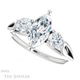 Marquise Cut Forever One Moissanite Engagement Ring #GTJ1050-marquise-fb-w 5 Marquise Cut Forever Brilliant Moissanite Engagement Ring #GTJ1050-marquise-fb-w