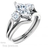 Marquise Cut Forever One Moissanite Engagement Ring #GTJ1050-marquise-fb-w 6 Marquise Cut Forever Brilliant Moissanite Engagement Ring #GTJ1050-marquise-fb-w