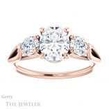 Oval Shaped Forever One Moissanite Engagement Ring #GTJ1050-oval-fo-r