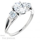 Oval Shaped Forever One Moissanite Engagement Ring #GTJ1050-oval-fo-w 4 Oval Shaped Forever One Moissanite Engagement Ring #GTJ1050-oval-fo-w