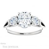 Oval Shaped Forever One Moissanite Engagement Ring #GTJ1050-oval-fo-w 1 Oval Shaped Forever One Moissanite Engagement Ring #GTJ1050-oval-fo-w
