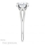 Oval Shaped Forever One Moissanite Engagement Ring #GTJ1050-oval-fo-w 3 Oval Shaped Forever One Moissanite Engagement Ring #GTJ1050-oval-fo-w
