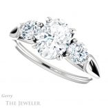 Oval Shaped Forever One Moissanite Engagement Ring #GTJ1050-oval-fo-w 5 Oval Shaped Forever One Moissanite Engagement Ring #GTJ1050-oval-fo-w