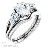 Oval Shaped Forever One Moissanite Engagement Ring #GTJ1050-oval-fo-w 6 Oval Shaped Forever One Moissanite Engagement Ring #GTJ1050-oval-fo-w