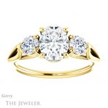 Oval Shaped Forever One Moissanite Engagement Ring #GTJ1050-oval-fo-y 1 Oval Shaped Forever One Moissanite Engagement Ring #GTJ1050-oval-fo-y