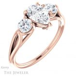Pear Shaped Forever One Moissanite Engagement Ring #GTJ1050-pear-fb-r 4 Pear Shaped Forever Brilliant Moissanite Engagement Ring #GTJ1050-pear-fb-r