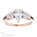 Pear Shaped Forever One Moissanite Engagement Ring #GTJ1050-pear-fb-r 1 Pear Shaped Forever Brilliant Moissanite Engagement Ring #GTJ1050-pear-fb-r