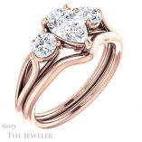 Pear Shaped Forever One Moissanite Engagement Ring #GTJ1050-pear-fb-r 6 Pear Shaped Forever Brilliant Moissanite Engagement Ring #GTJ1050-pear-fb-r