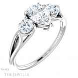 Pear Shaped Forever Brilliant Moissanite Engagement Ring #GTJ1050-pear-fb-w