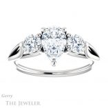 Pear Shaped Forever Brilliant Moissanite Engagement Ring #GTJ1050-pear-fb-w