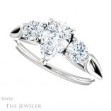 Pear Shaped Forever Brilliant Moissanite Engagement Ring #GTJ1050-pear-fb-w