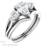 Pear Shaped Forever Brilliant Moissanite Engagement Ring #GTJ1050-pear-fb-w