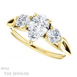 Pear Shaped Forever One Moissanite Engagement Ring #GTJ1050-pear-fb-y 5 Pear Shaped Forever Brilliant Moissanite Engagement Ring #GTJ1050-pear-fb-y