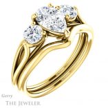 Pear Shaped Forever One Moissanite Engagement Ring #GTJ1050-pear-fb-y 6 Pear Shaped Forever Brilliant Moissanite Engagement Ring #GTJ1050-pear-fb-y