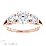 Round Cut Forever One Moissanite Engagement Ring #GTJ1050-round-fo-r 1 Round Cut Forever One Moissanite Engagement Ring #GTJ1050-round-fo-r