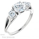 Round Cut Forever One Moissanite Engagement Ring #GTJ1050-round-fo-w 4 Round Cut Forever One Moissanite Engagement Ring #GTJ1050-round-fo-w