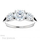Round Cut Forever One Moissanite Engagement Ring #GTJ1050-round-fo-w 1 Round Cut Forever One Moissanite Engagement Ring #GTJ1050-round-fo-w