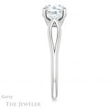 Round Cut Forever One Moissanite Engagement Ring #GTJ1050-round-fo-w 3 Round Cut Forever One Moissanite Engagement Ring #GTJ1050-round-fo-w