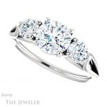 Round Cut Forever One Moissanite Engagement Ring #GTJ1050-round-fo-w 5 Round Cut Forever One Moissanite Engagement Ring #GTJ1050-round-fo-w