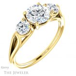 Round Cut Forever One Moissanite Engagement Ring #GTJ1050-round-fo-y 4 Round Cut Forever One Moissanite Engagement Ring #GTJ1050-round-fo-y